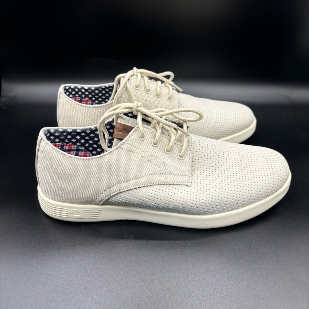 Ben Sherman Men’s Shows Lace Up Canvas Oxford Gray White Size 9.5 EUR 42.5‎